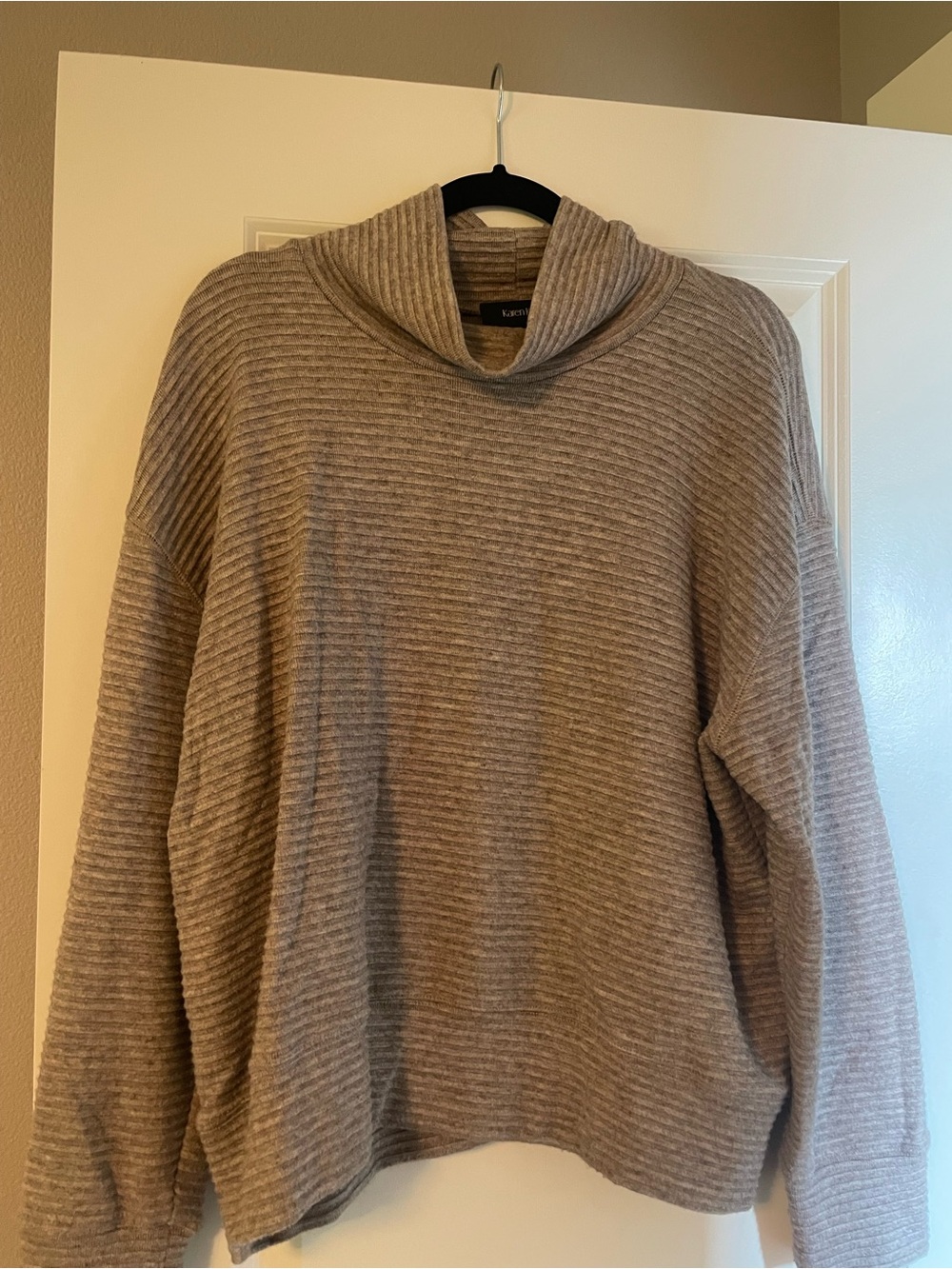 Karen Kane Ribbed Taupe Turtleneck Sweater